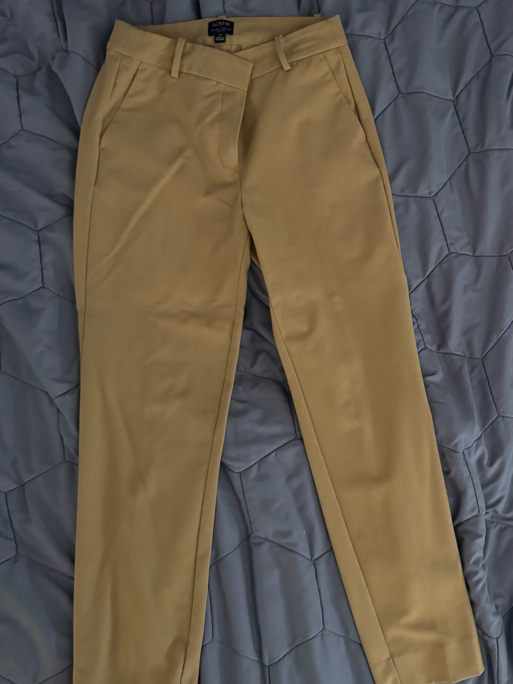 J. Crew Factory Cropped Straight-Leg Pants in Khaki